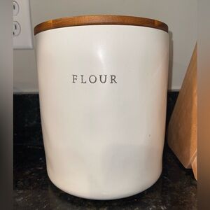 Hearth & Hand Magnolia 128oz Stoneware Flour Canister with Wood Lid